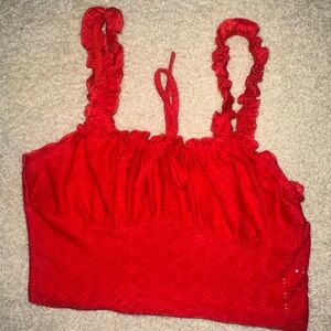 SHEIN Scarlet Eyelet Top